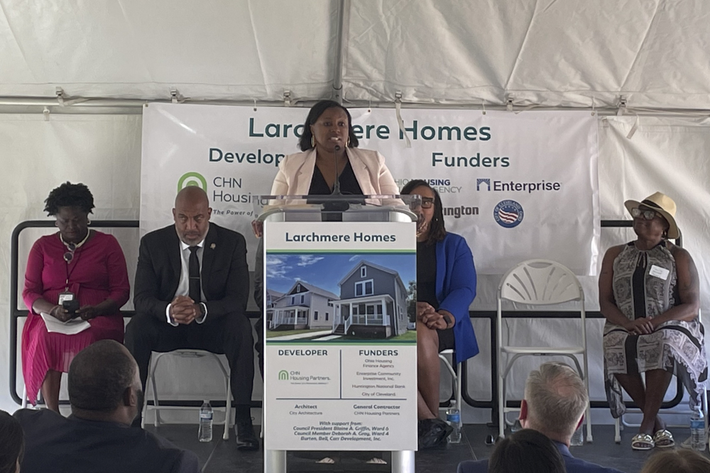 Larchmere Homes Ribbon Cutting Ceremony on new homes on Cleveland's Southeast Side